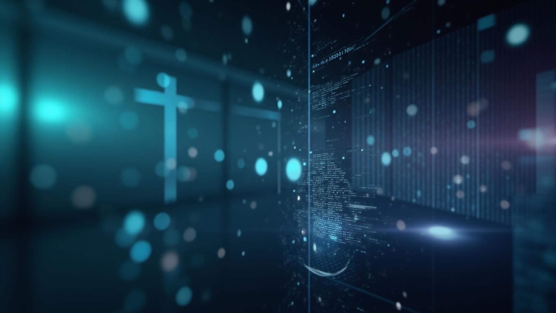 Futuristic digital banking dashboard with secure data streams